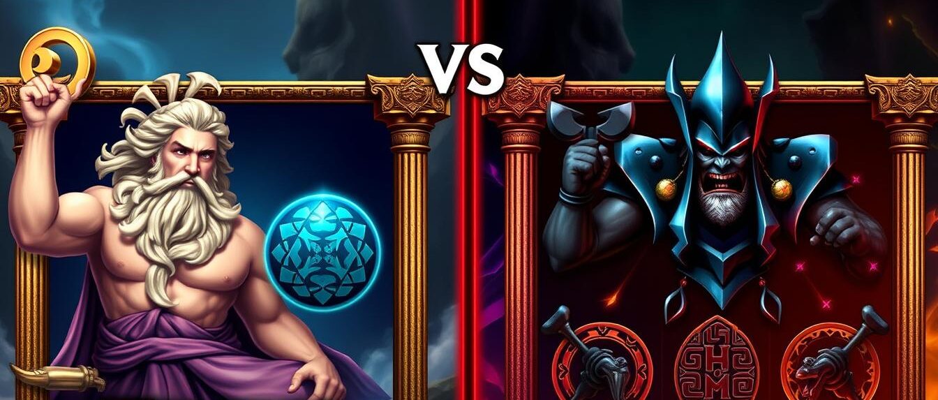 Zeus vs Hades slot premium symbols comparison between modes